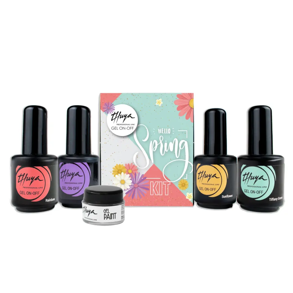 Thuya Nails Hello Spring sada 4 gel laků Gel On-Off a Gel Paint