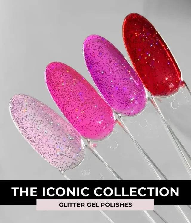 Lecenté The Iconic Collection gel laky 4 ks jelly glitter