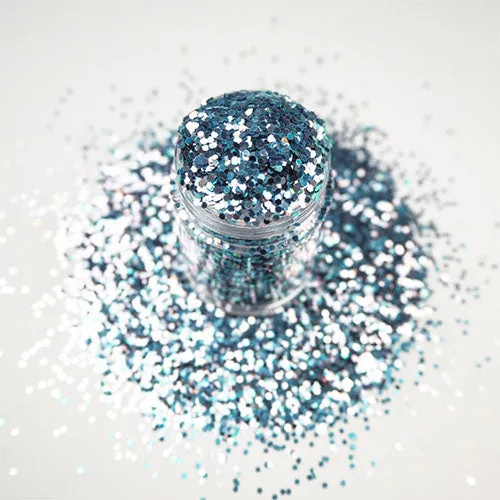 Lecenté Aquamarine chunky třpytky na nehty modrá kolečka