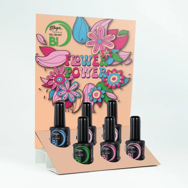 Thuya Nails B-Color Flower Power gel laky stojan 6 odstínů
