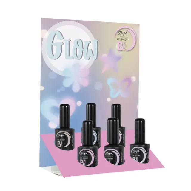 Thuya B-Color Glow stojan 6 pastelových laků se třpytem